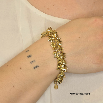 MILLE CUORICINI SILVER-COLOURED STEEL RATTLE BRACELET