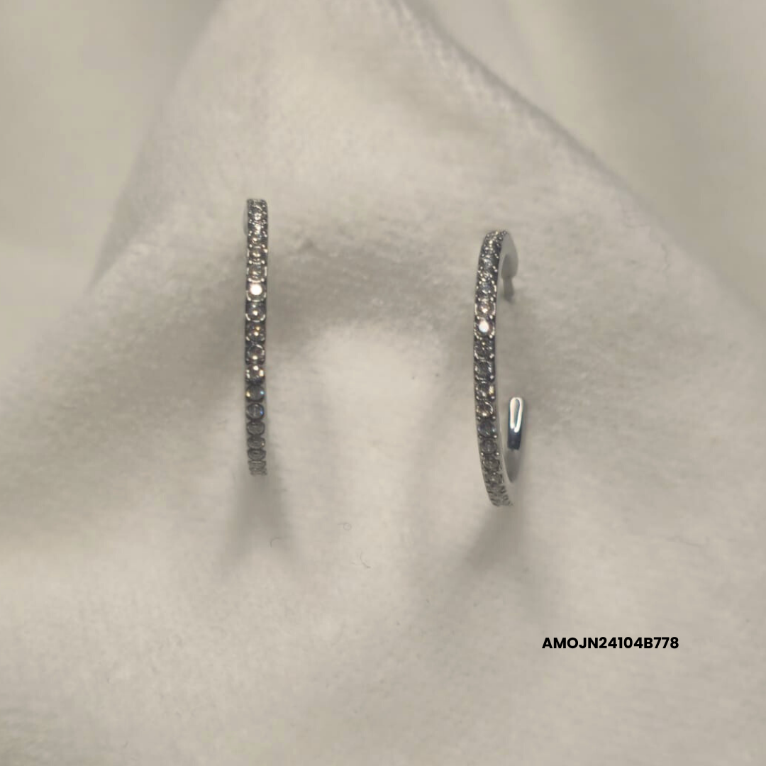Tennis Hoop Earrings in Steel