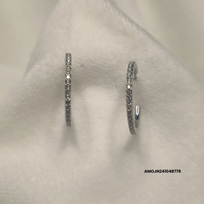 Tennis Hoop Earrings in Steel