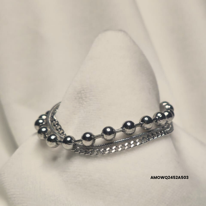 Triple bracelet design in stainless steel