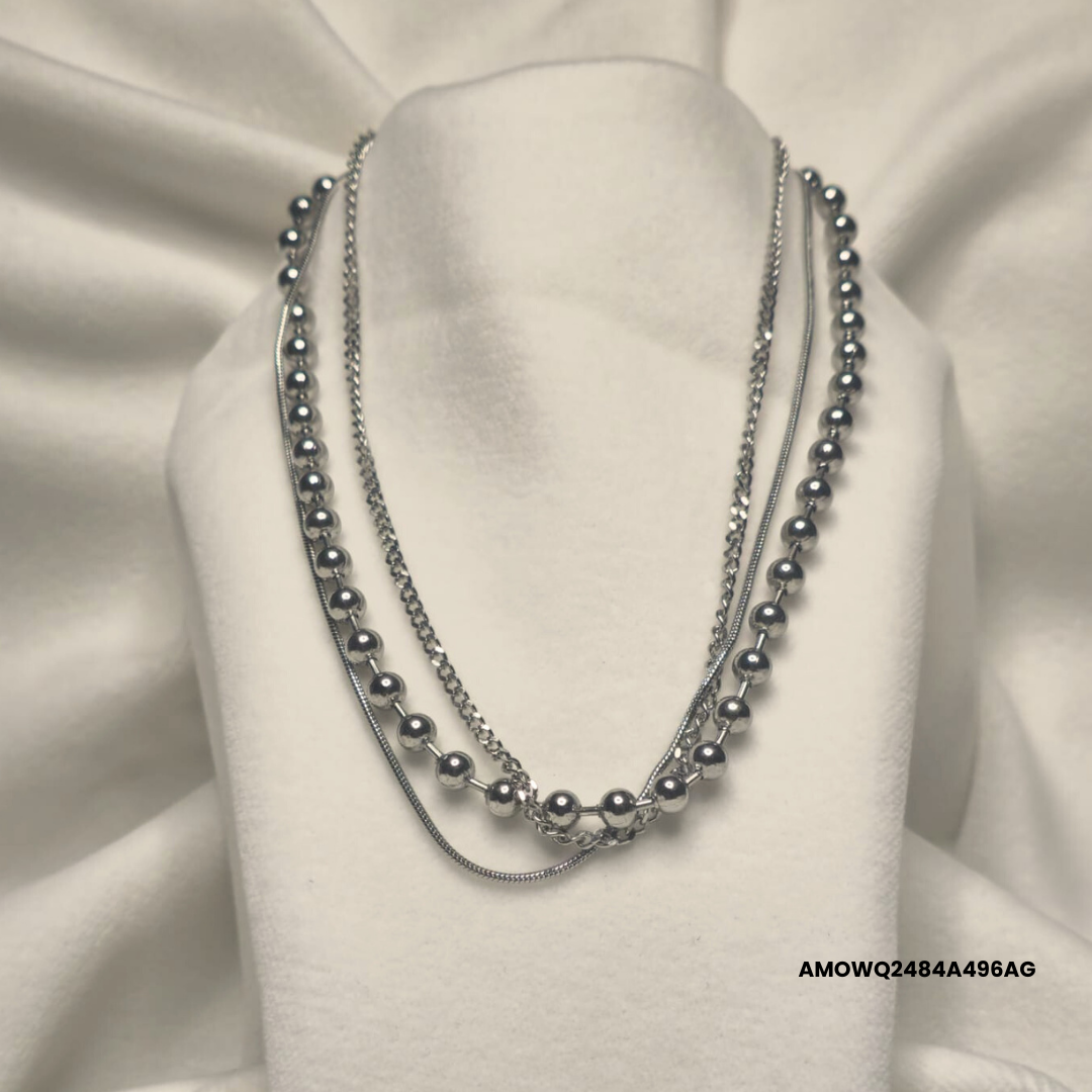 Triple stainless steel necklace