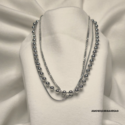Triple stainless steel necklace