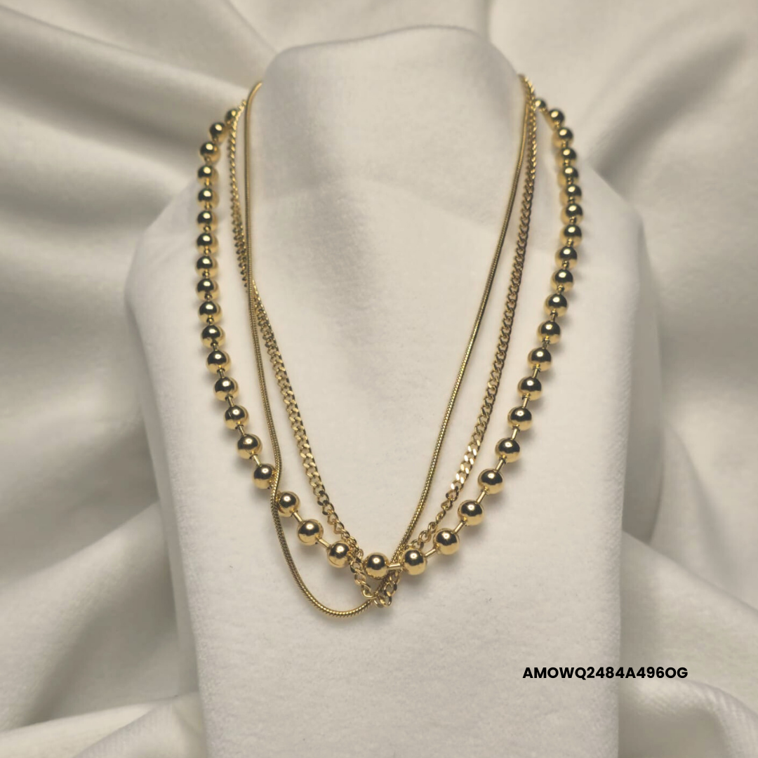 Triple stainless steel necklace