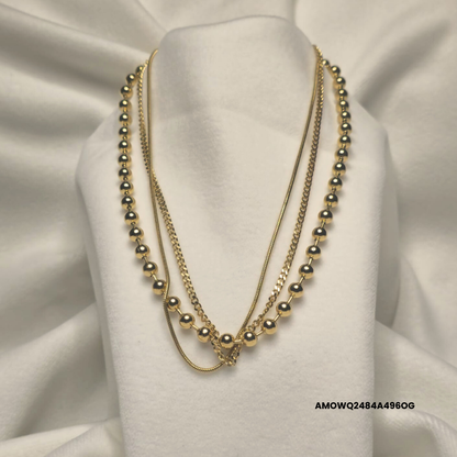 Triple stainless steel necklace