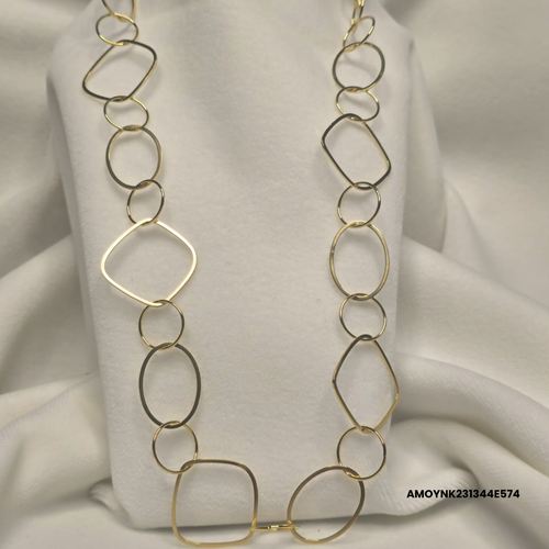 Collar de eslabones geométricos dorados