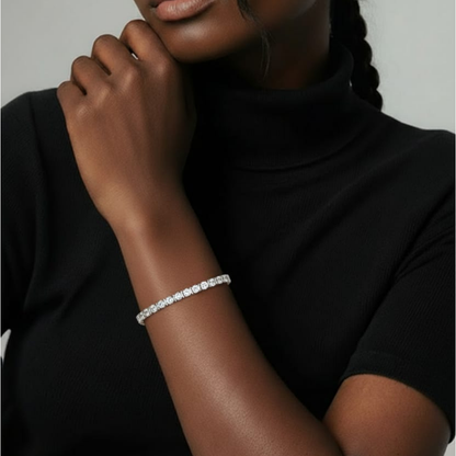 Pulsera tipo Tennis in acciaio con circonitas