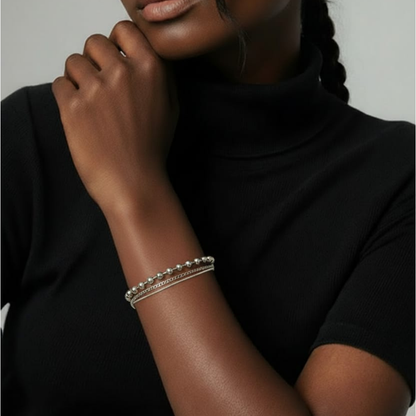 Design a triplo bracciale in acciaio inossidabile