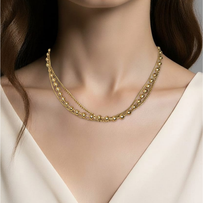 Collar triple de acero inoxidable