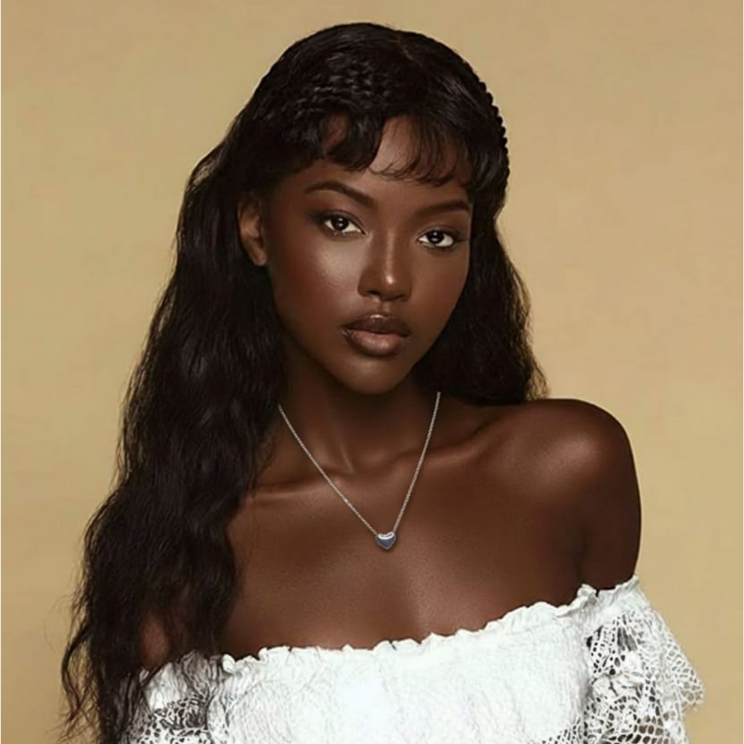 Collana in acciaio inossidabile 316L con cuore bombato in argento/oro