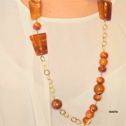 Red Fire Agate and 925 Silver Necklace