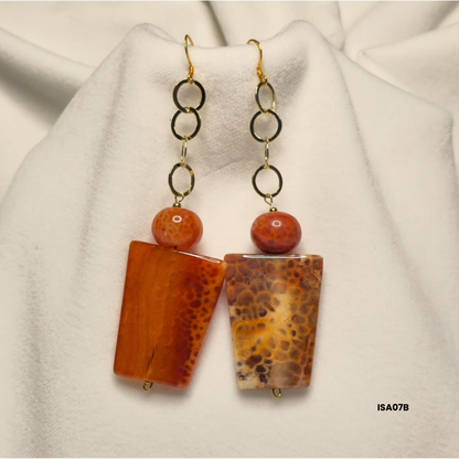 Red Fire Agate Earrings in 925 Silver