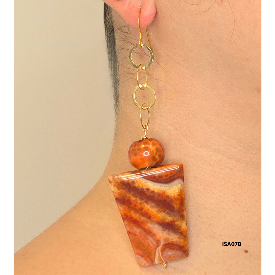 Red Fire Agate Earrings in 925 Silver