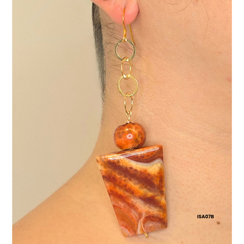 Red Fire Agate Earrings in 925 Silver