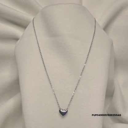 316L Stainless Steel Necklace with Silver/Gold Domed Heart