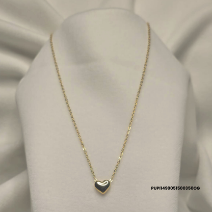 316L Stainless Steel Necklace with Silver/Gold Domed Heart