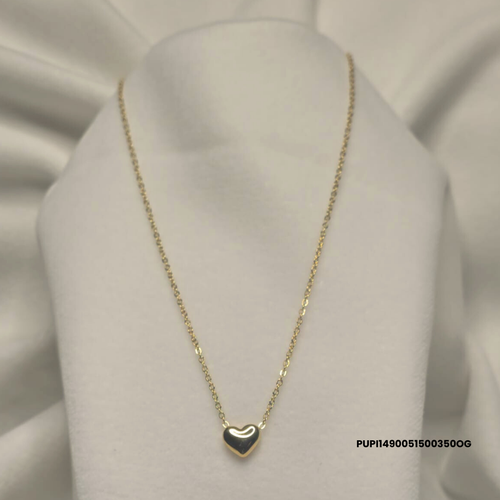 316L Stainless Steel Necklace with Silver/Gold Domed Heart